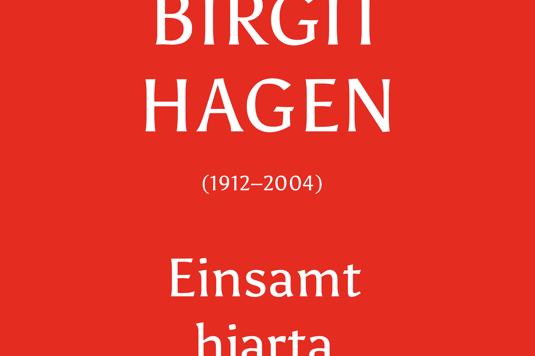Visual identity for Birgit Hagen's exhibition - title